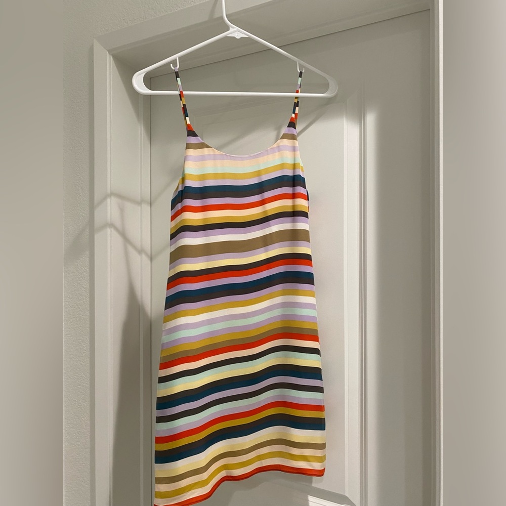 Alice + Olivia Kaleigh Rainbow Stripe Slip Dress XS